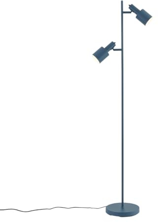 Qazqa Modern Stehleuchte, Stehlampe - Stijn - Blau, max. 15W, Geeignet für LED, 2-flammig, 156cm, Ideal als Wohnzimmerlampe