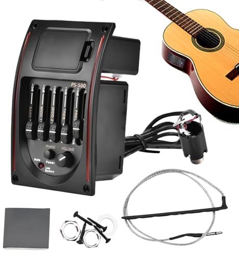 Vorverstärker Für Akustikgitarren 5-Band Einstellbare Präzise Natürliche | Equalizer Und Stimmgerät Für Akustikgitarren Für Profis Enthusiasten Anfänger Musikliebhab
