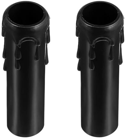 Chandelier Candle Covers 20-Pack Vintage Plastic Chandelier Casings, Lightweight Romantic Socket Covers(Black)
