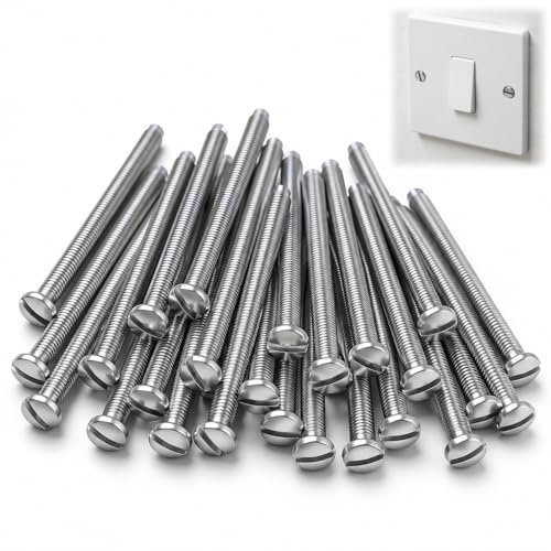40 PCS Screws Long Electrical Machine Screw, Long Socket/Plug Screws Electrical for Light Switch and Plug Sockets (M3.5 * 35mm)