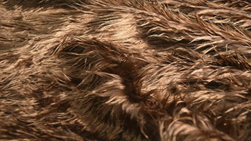 StoffBook dunkelbraun kunstfell flokati pelzstoff, zotteliges zottelfell, kuschelfell, plüschstoff für dekoration, nähprojekte, kuscheltiere, möbel, webpelz, fellimitat, weich und warm stoff, c962