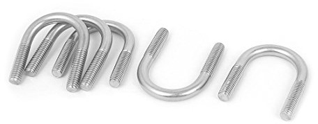 sourcing map 5 Stück Bügelschraube Bügelbolzen M6 304 Edelstahl U-Schraube Befestigungselemente für 20mm Rohrdurchmesser