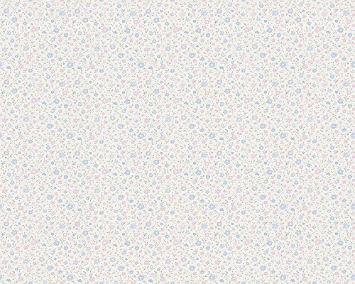 A.S. Création Vliestapete Liberté Tapete Landhaus Shabby Chic 10,05 m x 0,53 m blau rosa weiß Made in Germany 305252 30525-2