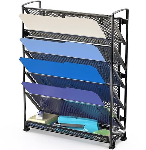 Simple Houseware 6 nivåer väggmontering dokument brevkorg organiserare, svart