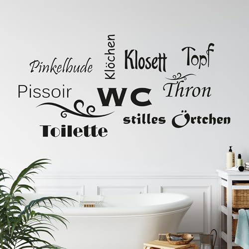 GRAZDesign Wandtattoo Bad Toilette WC stilles Örtchen Badezimmer Dekoration als Aufkleber - 62x30cm / 070 schwarz