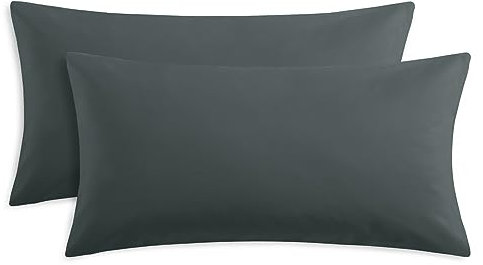 RUIKASI Kissenbezug 40 x 80 Grau 2er Set - Oeko Tex Kopfkissenbezug 40x80 Anthrazit Kissen Bezug 40x80cm mit Reißverschluss aus Mikrofaser, Polsterbezug Doppelpack Set Pillow Case Pillow Cover