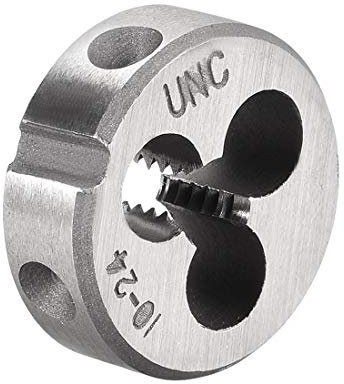 sourcing map Terraja, Terrajas de Roscar Métricas 10-24 UNC, Terraja Redonda 20mm Diámetro Exterior, Troquel para Roscar a la Derecha, Aleación de Acero