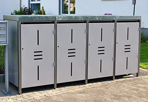Mülltonnenverkleidung Mülltonnenbox Metall Kippfunktion