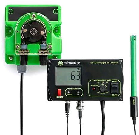 Weedness Milwaukee MC720 Set pH Monitor MC122 incl. Microdosierpumpe MP810 - pH-Messgerät EC Test Messer Boden Wert Digital elektronisch Tester Wasser Aquarium