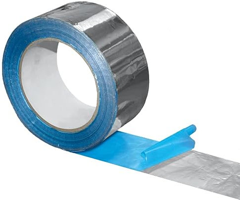 NOVANETUS ALU TAG Nastro Adesivo in Alluminio 50mm x 50m per Impianti di Ventilazione e Condizionamento, Nastro Autoadesivo Sigillante, Isolante