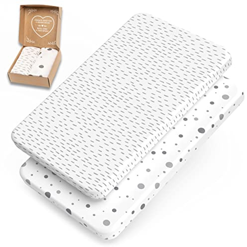 mimaDu – Uppsättning av 2 resårlakan av bomull OEKO-TEX 90 x 55 cm även för 90 x 50, 90 x 45, 90 x 60 – dra-på-lakan för sidosäng och babysängar – extra mjuka lakan för baby och barn (drömtrollkarl)