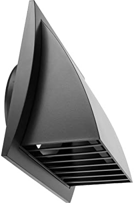 Repa Market 5 Inch / 125mm Anthracite Exhaust Hood Vent with Rain Cover & Backdraft Damper – ABS Plastic Wall Air Vent Cover – Exterior Outlet Grille, Indoor, Outdoor, HVAC Dryer Extractor Ventilation
