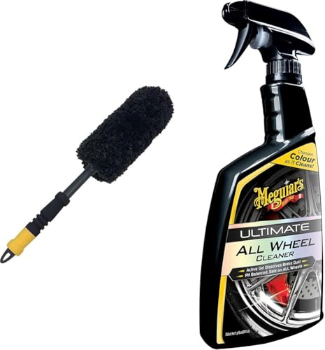 Meguiar's X1901EU Supreme Mikrofaser-Felgenbürste, Large – Lackschonende Felgenreinigung – Inklusive Ultimate All Wheel Cleaner Eisenentferner