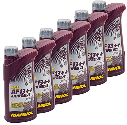 Kühlerfrostschutz Kühlmittel Konzentrat MANNOL AF13++ Antifreeze 6 X 1 Liter -40°C rot