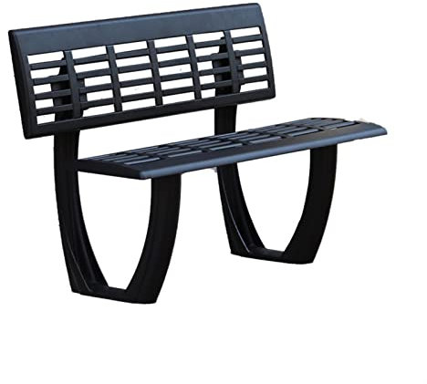 Gartenbank 1.2 / 1,5 mt Outdoor Bank Creative Park Stuhl Kreative Metallbank mit Rückenlehne Anti-Rostguss Aluminium Gartenmöbel for Terrasse, Park, Rasen, Deck (Schwarz) Gartenmöbel ( Size : 150CM )
