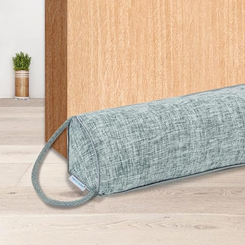 NABOWAN Weighted Door Draft Stopper — Triangular Under-Door Gap Filler for Gaps up to 3, Wind Noise Blocker, Energy Saver for Home Room Essentials, 30 Inch Gray