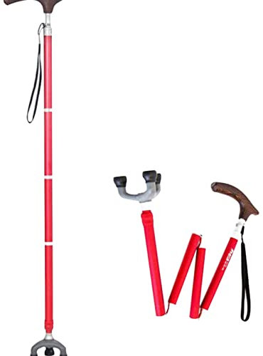 ATAAY Faltstock/Gehstock, Leichter Gehstock aus Aluminium, versetzt, kompakter, tragbarer und sicherer Gehassistent, höhenverstellbar: 82-92 cm/32-36 Zoll