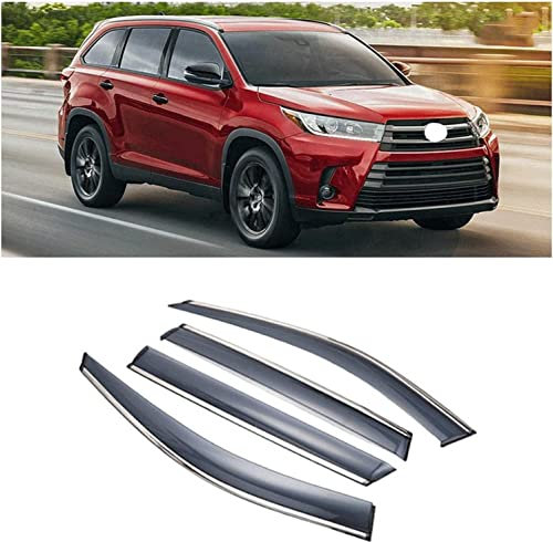 HCGLED 4 Piezas Deflector Ventana Lateral para Highlander 2015-2020, Visera Ventana Lateral Coche Toldos Ventilación Visera Ventana Lateral