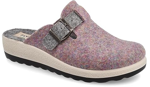 Fly Flot | Bio Style Woman, Pantofole Donna con Fibbia Regolabile, Ciabatta con Tomaia in Pet Riciclato, Sottopiede in Microfibra Antishock, Lilla Scuro, 39