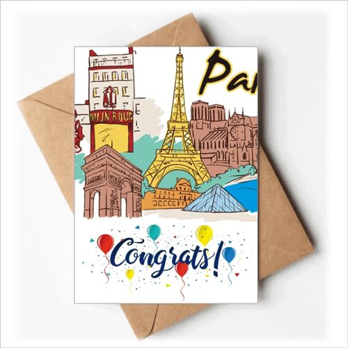 Frankreich Paris Eiffelturm Aquarell Hochzeit Karten Glückwunsch Gruß Umschläge