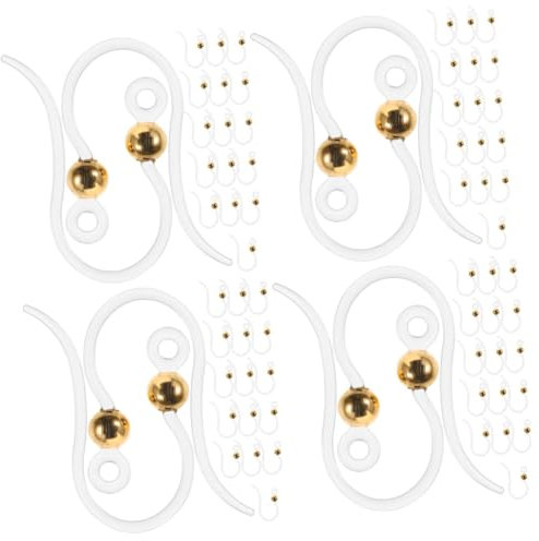 EXCEART 200stücke Transparente Resin Earring Hooks Schmuckherstellung Zubehör Mit Goldperlen Für Kreative Ohrringe Für Bastelprojekte Und Personalisierte Designs
