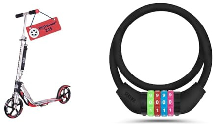 HUDORA 14724 BigWheel 205-Das Original & Büchel Fahrradschloss I Farbenfroh und ohne Schlüssel I Zahlenschloss, Fahrrad zubehör Kinder, fahrradzubehör