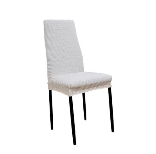 Fundas for sillas de Comedor con Respaldo Estrecho, Funda de Asiento elástica Gruesa de poliéster for Oficina, Hotel, Restaurante, Funda for Silla de Banquete Fundas Sillas De Comedor (Color : White