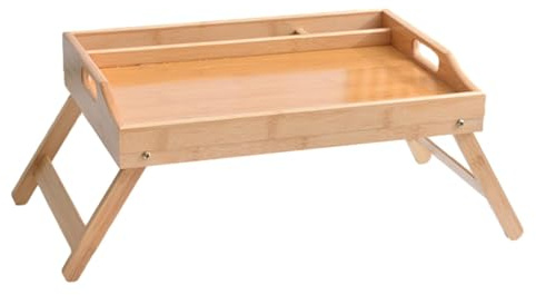 Vassoio per la colazione per letto, tavolo tipo vassoio con gambe pieghevoli, tavolo in legno per computer portatile per letto, tavolo da pranzo, design versatile per letto, bancone, armadio