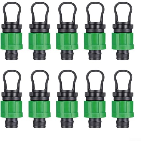 Lot de 10 bouchons d'extrémité en plastique pour tuyau d'arrosage goutte à goutte de 16 mm