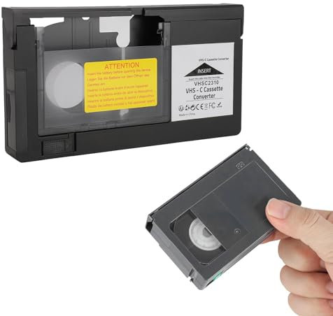 Adattatore Cassetta VHS-C per Videocamere VHS-C SVHS, Convertitore Videocassetta Motorizzato VHS-C a VHS JVC per CP6BKU, C‑P6U, PV‑P1, VCA115, Non Compatibile con 8 Mm/MiniDV/per