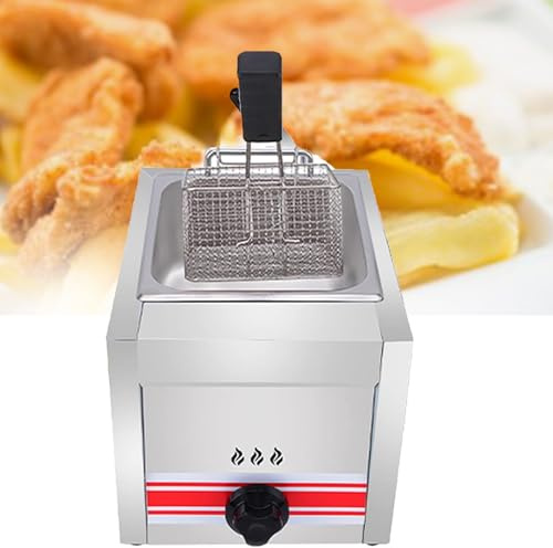 Friggitrice A Gas Gpl Professionale, 10l, 20l, 30l In Acciaio Inossidabile, 2 Cestelli E Coperchi Per Patatine Fritte, Controllo Della Temperatura Regolabile, Per Patatine Fritte, Ciambelle, Pesce,10L