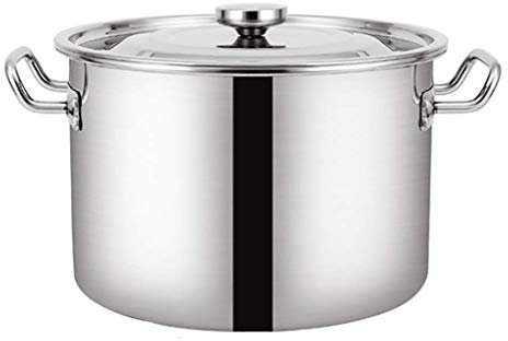 OLSKFUH Stock Pot, Catering/Household Thick 304 Stainless Steel Large Soup Pot with Lid, Cooking Pot, for Gas Stove/Induction Cooker,15L,15L