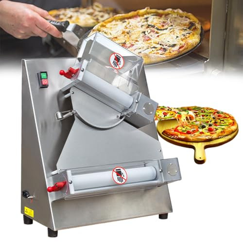 GESAIDES Sfogliatrice per Pasta Commerciale, Macchina per la Produzione di Presse per Pizza Elettriche da 300 mm, Macchina per la Produzione di Pasta Automatica da 370 W, per Pizza, Pane e Pasta