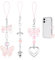 ASOMI Lot de 3 pendentifs esthétiques en forme de papillon rose en forme de cœur pour téléphone portable, sac à main, sac à dos, décoration d'appareil photo, L, Acrylique, Pas de gemme