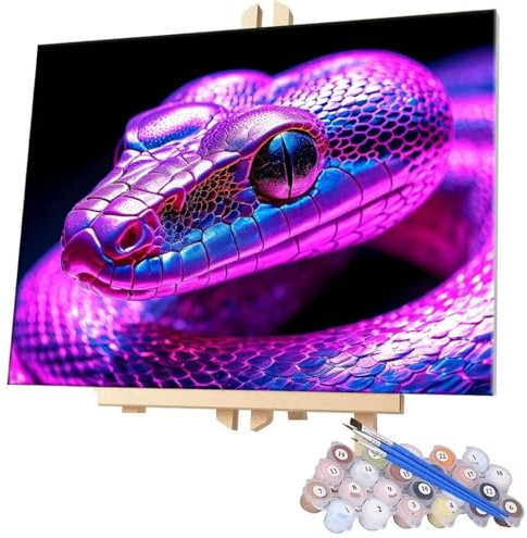 Paint by Numbers for Adults DIY Paint by Numbers Dreamy Purple Snake for Beginners Painting by Numbers on Canvas DIY Acrylic Paints Set Paint by Numbers Kits for Adults Perfect for Decor 28x36in G-517