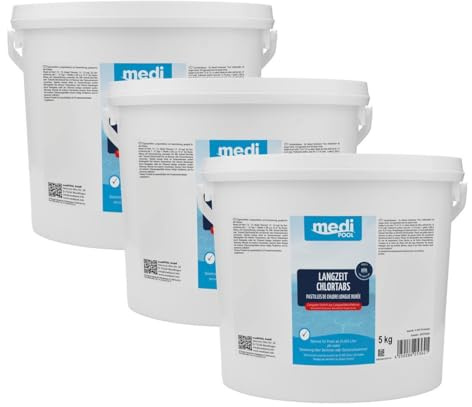 Medipool Langzeit ChlorTabs 200g, 3X 5 kg Langzeit Chlortabletten