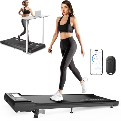 Tapis de Course 3 en 1 Tapis de Marche Inclinable avec App et Télécommande, Électrique Walking Pad Tapis de Marche Compact Vitesse 1-6 km/h, Tapis Roulant 2.5HP Tapis de Course Bureau et la Maison