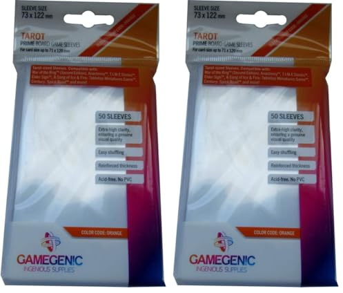 Gamegenic, Prime Tarot-Sized Sleeves, Sleeve Color Code: Orange (Packung mit 2)