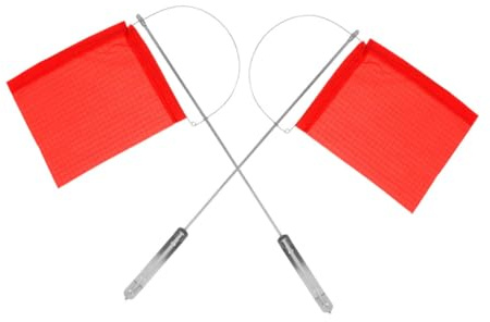 GOOHOCHY 2pcs Reusable Wind Direction Flag Stainless Steel Yacht Navigation Marker Red Windsocks for Sailboat Mast Marine Safety Signaling Weather Tracking 130 * 110mm