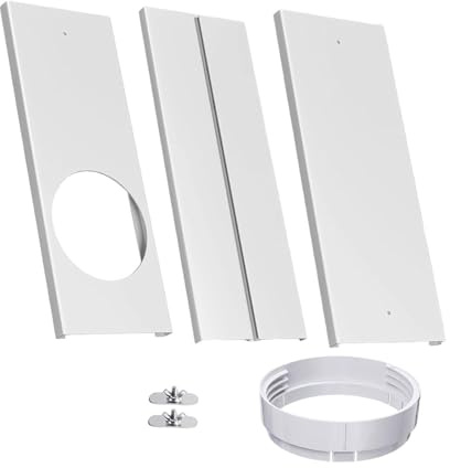 Sharplace Kit per finestra del condizionatore d' portatile con raccordo rotondo segmentato per tubo di scarico, kit di sfiato universale, pannelli di