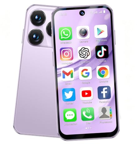 Longben Mini Smartphone Débloqué, Android 12.0 Petit Téléphone, 3,88 Screen, 4G Double SIM, 1950mAh, Face ID GPS WiFi OTG, 3+32 Go Rose