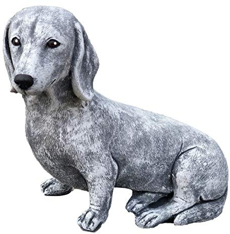 Stenfigur tax hund frostbeständig väderbeständig trädgårdsfigur stengods