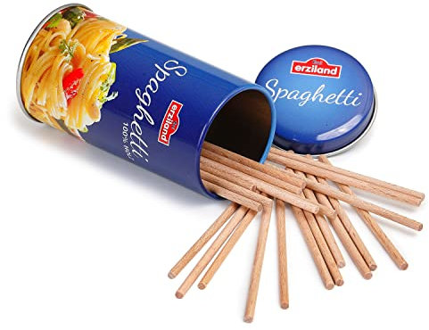 Erzi- Spaghetti in Un Barattolo Giocattolo in Legno, Multicolore, 17180
