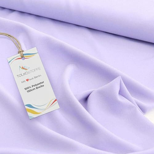 TOLKO Modestoff | Dekostoff universal Stoffe zum Nähen Meterware Dekorieren | Blickdicht, knitterarm | 150cm breit Bekleidungsstoffe Dekostoffe Vorhangstoffe Basteln Patchwork (Flieder)