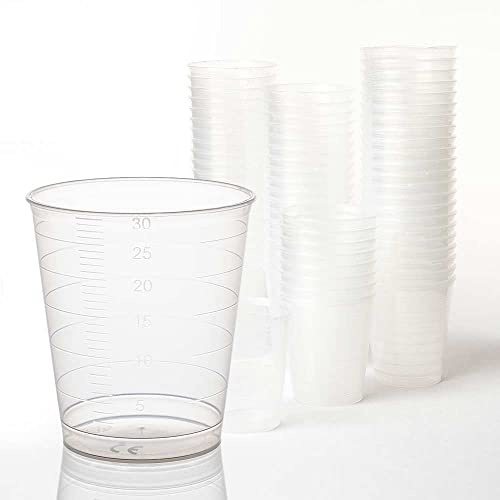 Tuuters 300x Medikamentenbecher, 30ml - bruchsicher, Schnapsbecher, Medizinbecher (Transparent)