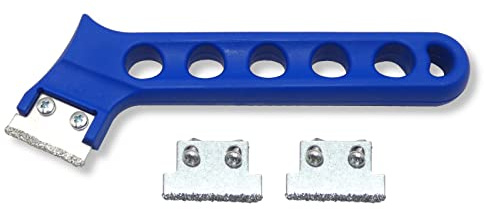 DEWEPRO® Fugenreiniger - Fugenkratzer mit wechselbarer Klinge aus Hartmetall (HM) - im Set inkl. 2 Ersatzklingen - Klingenbreite: 30mm