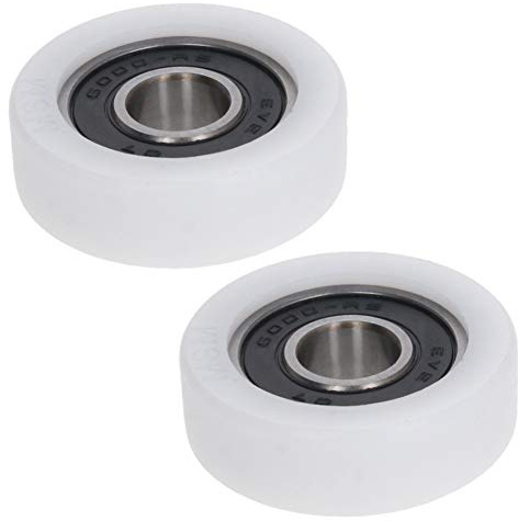 MroMax 2Pcs 10x35x11mm White Nylon Round Bearing Flat Ball Bearing Guide Pulley Wheels Roller for Furniture Hardware Accessories