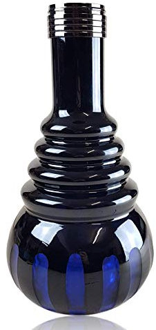 Ersatzglas für Shisha | Bowl Schraub-Gewinde | Farbe - Blau | Ersatzbowl für Wasserpfeife | Höhe - 30cm | Shisha Vase mit LED Aussparung für Diverse Wasserpfeifen | Zubehör für Nargileh | AS-17