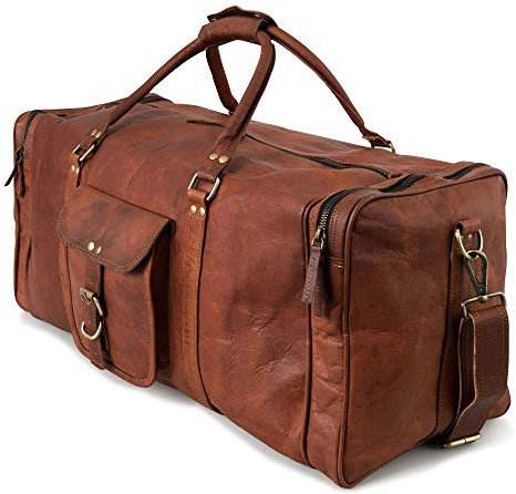 Berliner Bags Vintage Reisetasche New York XL, Weekender aus Leder, Duffel Bag, Sporttasche, groß 45L für Herren und Damen – Braun