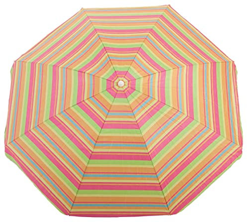 Creaciones Llopis Ombrellone da spiaggia protezione UV 50 diverse misure 180 cm, 200 cm. 220 cm., righe rosa, 180